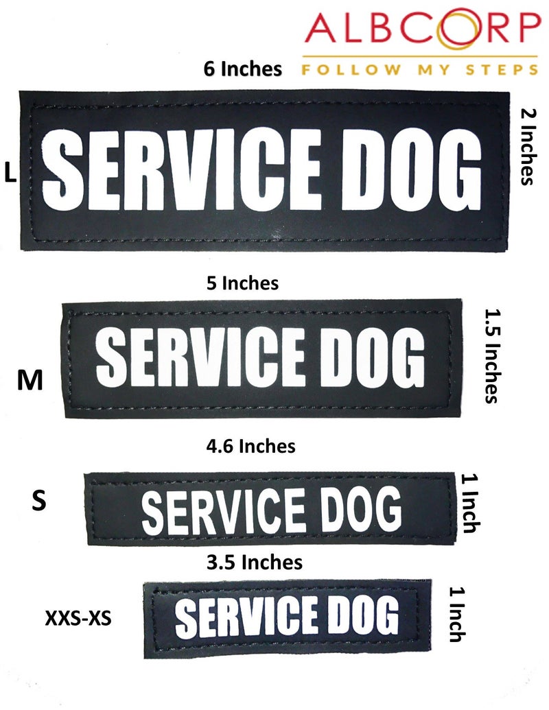 Albcorp Reflective Service Dog Patches with Hook Backing for Service Animal Vests /Harnesses Small (4.6 X 1) Inch - Image 2
